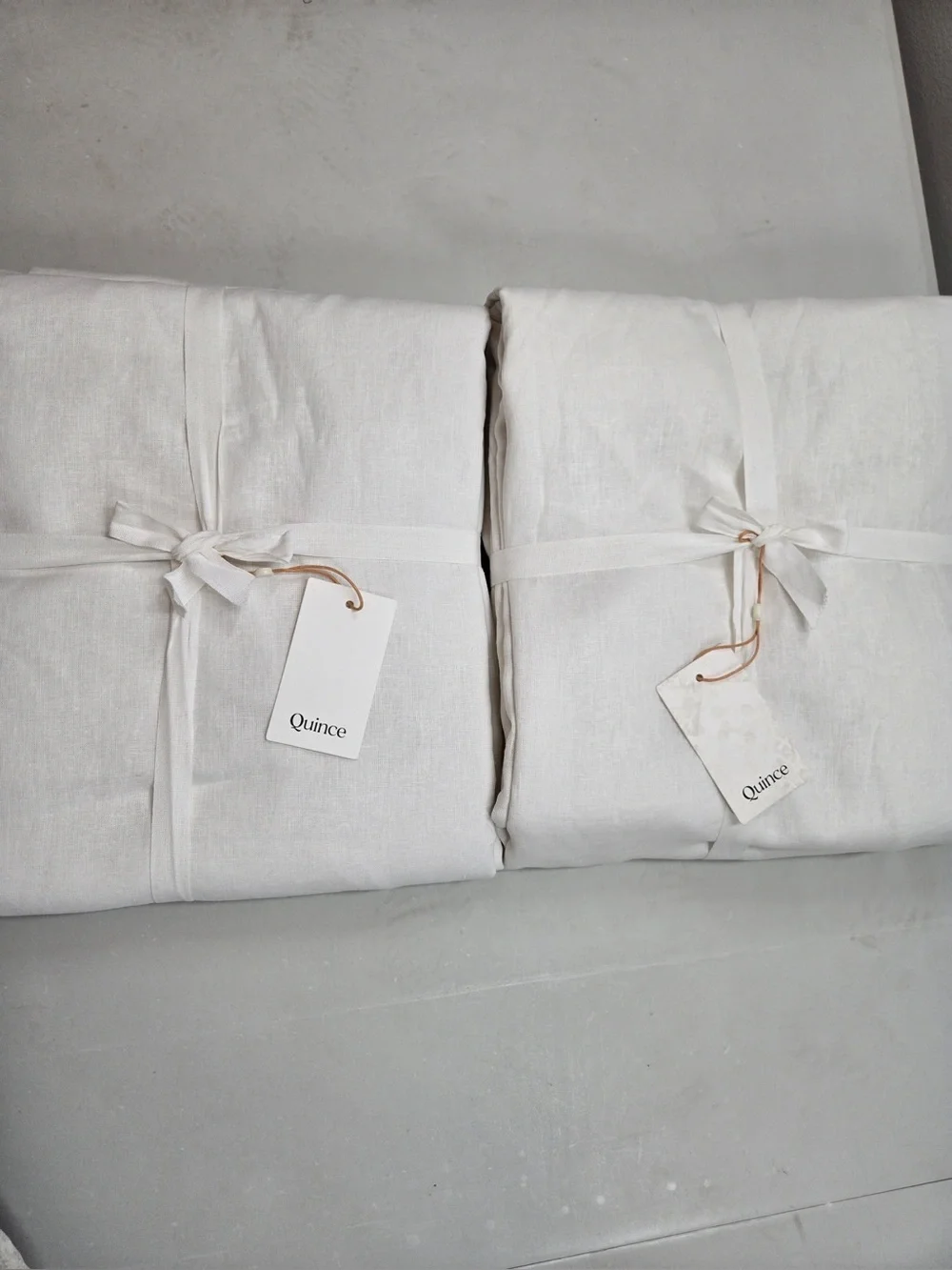 NWT QUINCE Set Of 2 48x108 European Linen True Blackout Curtains Cream 0416